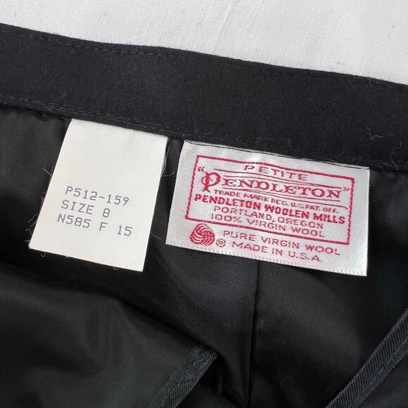 Pendleton Vintage Women’s Virgin Wool Black Pencil Skirt Size 8 Lined - Picture 4 of 8